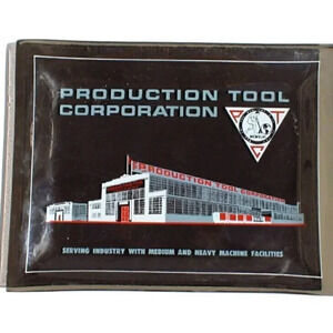 Vintage Production Tool Corporation Heavy Machine Glass Tray Ashtray Advertising